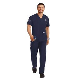 Image of Unisex Scrubs - Top and Bottom Set - Navy