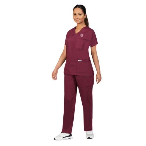 Unisex Scrubs - Top and Bottom Set  - Burgundy image thumbnail