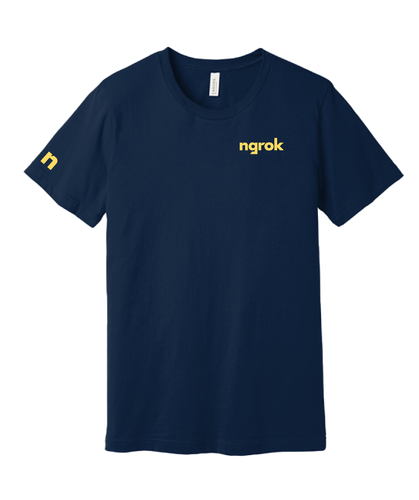 Image of Navy Shirt with Yellow Logo