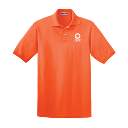 Image of Care - Orange Jersey Knit Sport Polo