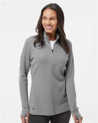 adidas Women's 3-Stripes Quarter-Zip Sweater - A555 image thumbnail