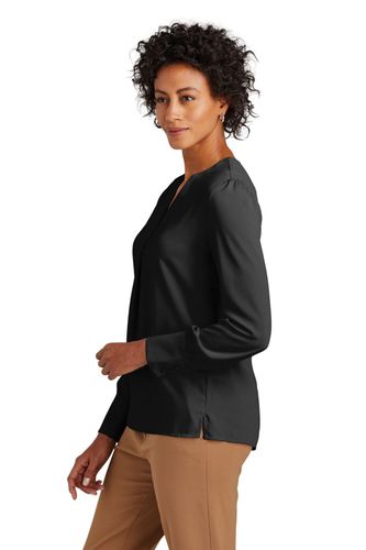 Brooks Brothers Women's Open-Neck Satin Blouse BB18009 image thumbnail