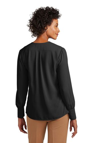 Brooks Brothers Women's Open-Neck Satin Blouse BB18009 image thumbnail
