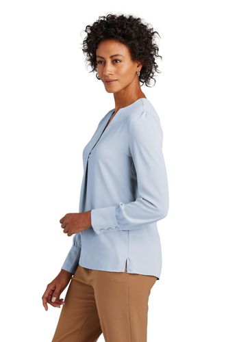 Brooks Brothers Women's Open-Neck Satin Blouse BB18009 image thumbnail