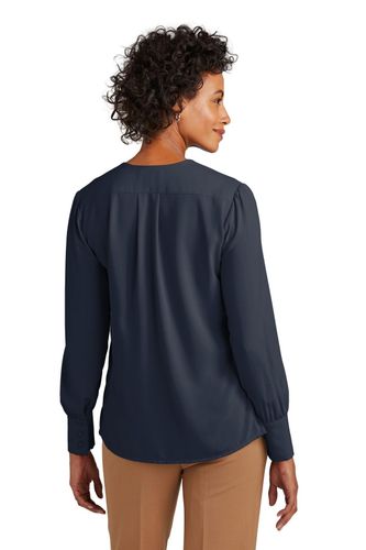 Brooks Brothers Women's Open-Neck Satin Blouse BB18009 image thumbnail