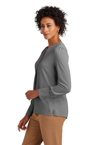 Brooks Brothers Women's Open-Neck Satin Blouse BB18009 image thumbnail