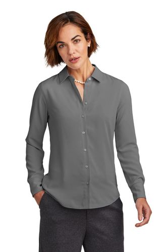 Brooks Brothers Women's Full-Button Satin Blouse BB18007 image thumbnail Brooks Brothers Women's Full-Button Satin Blouse BB18007 image thumbnail