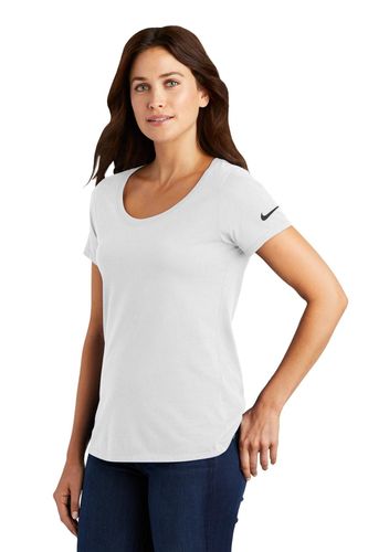Nike Ladies Dri-FIT Cotton/Poly Scoop Neck Tee. NKBQ5234 image thumbnail