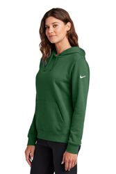 Image of Nike Ladies Club Fleece Sleeve Swoosh Pullover Hoodie NKFD9889