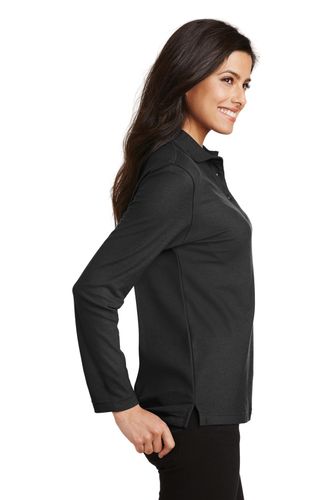 Port Authority Women's Silk Touch Long Sleeve Polo. L500LS image thumbnail
