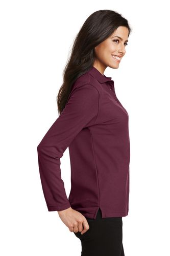 Port Authority Women's Silk Touch Long Sleeve Polo. L500LS image thumbnail