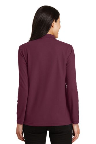 Port Authority Women's Silk Touch Long Sleeve Polo. L500LS image thumbnail