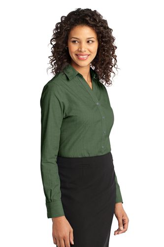Port Authority Ladies Crosshatch Easy Care Shirt. L640 image thumbnail Port Authority Ladies Crosshatch Easy Care Shirt. L640 image thumbnail