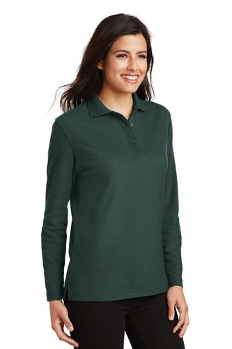 Port Authority Women's Silk Touch Long Sleeve Polo. L500LS image thumbnail