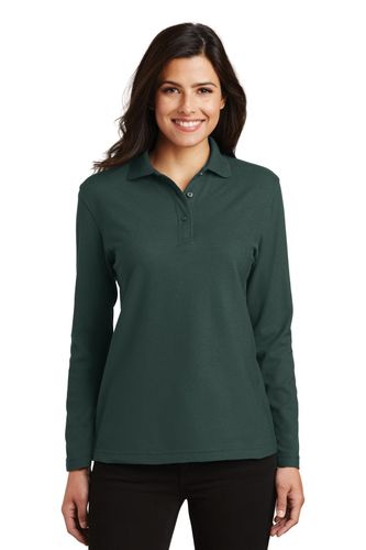 Port Authority Women's Silk Touch Long Sleeve Polo. L500LS image thumbnail