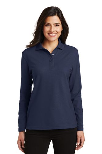 Port Authority Women's Silk Touch Long Sleeve Polo. L500LS image thumbnail