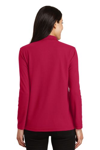 Port Authority Women's Silk Touch Long Sleeve Polo. L500LS image thumbnail