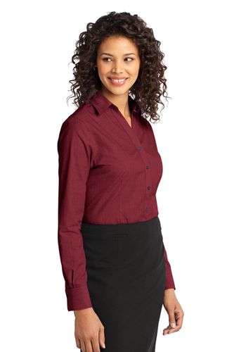 Port Authority Ladies Crosshatch Easy Care Shirt. L640 image thumbnail Port Authority Ladies Crosshatch Easy Care Shirt. L640 image thumbnail
