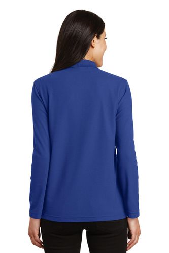 Port Authority Women's Silk Touch Long Sleeve Polo. L500LS image thumbnail