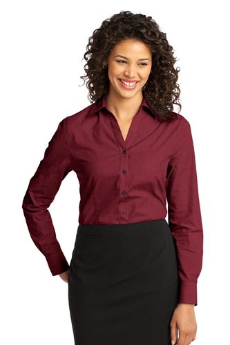 Port Authority Ladies Crosshatch Easy Care Shirt. L640 image thumbnail Port Authority Ladies Crosshatch Easy Care Shirt. L640 image thumbnail