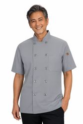 Image of Mimix™ Men's Short Sleeve Chef Coat with OilBlok