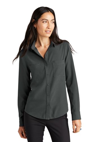 MERCER+METTLE Women's Stretch Crepe Long Sleeve Camp image thumbnail