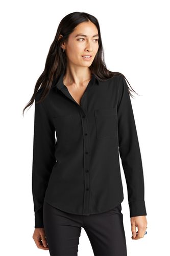 MERCER+METTLE Women's Stretch Crepe Long Sleeve Camp image thumbnail