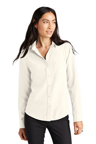 MERCER+METTLE Women's Stretch Crepe Long Sleeve Camp image thumbnail