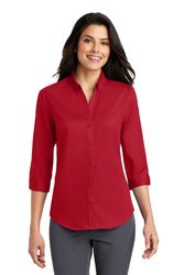 Image of LADIES Port Authority 3/4 Sleeve SuperPro Twill Shirt - L665