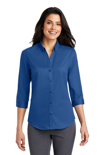 LADIES Port Authority 3/4 Sleeve SuperPro Twill Shirt - L665 image thumbnail