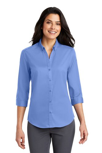 LADIES Port Authority 3/4 Sleeve SuperPro Twill Shirt - L665 image thumbnail