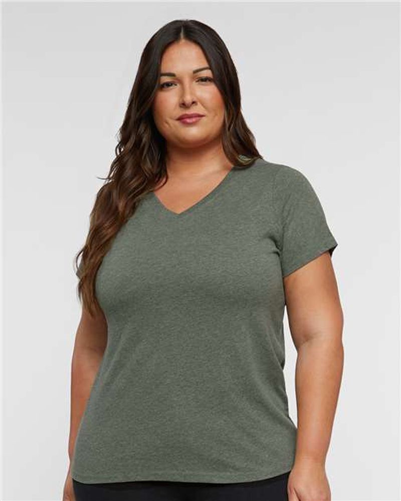 LADIES LAT Curvy Collection Fine Jersey V-Neck Tee - 3817 primary image
