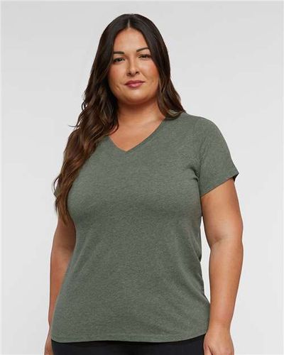 LADIES LAT Curvy Collection Fine Jersey V-Neck Tee - 3817 image thumbnail