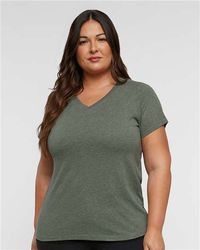 Image of LADIES LAT Curvy Collection Fine Jersey V-Neck Tee - 3817