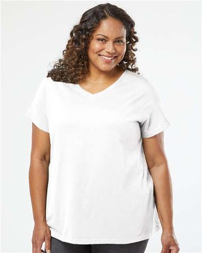 LADIES LAT Curvy Collection Fine Jersey V-Neck Tee - 3817 image thumbnail