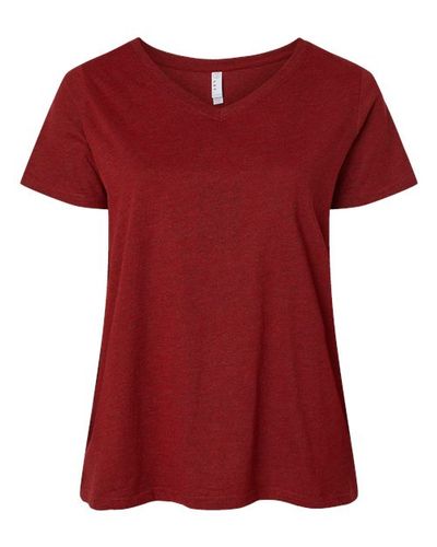 LADIES LAT Curvy Collection Fine Jersey V-Neck Tee - 3817 image thumbnail
