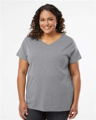 LADIES LAT Curvy Collection Fine Jersey V-Neck Tee - 3817 image thumbnail