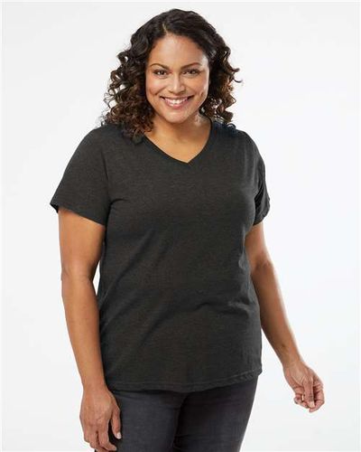 LADIES LAT Curvy Collection Fine Jersey V-Neck Tee - 3817 image thumbnail