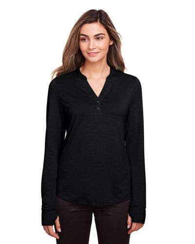 LADIES North End JAQ Snap-Up Stretch Performance Pullover - NE400W image thumbnail