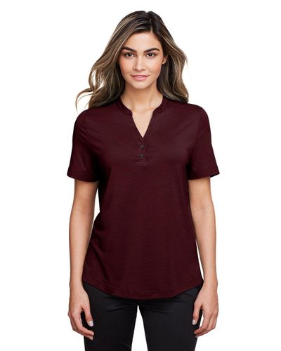 LADIES North End JAQ Snap-Up Stretch Performance Polo - NE100W image thumbnail
