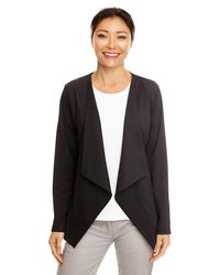 Image of LADIES Devon & Jones Perfect Fit Draped Open Blazer - DP465W