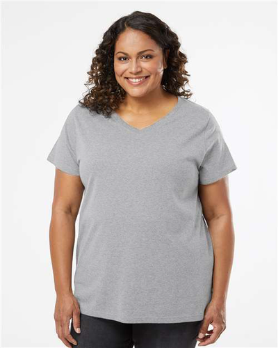 LADIES LAT Curvy Collection Fine Jersey V-Neck Tee - 3817 image thumbnail