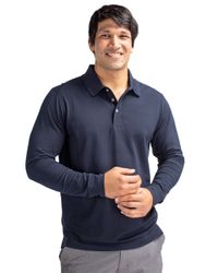 Image of MEN'S BIG & TALL Cutter & Buck Advantage Tri-Blend Pique Long Sleeve Polo - BCK09322