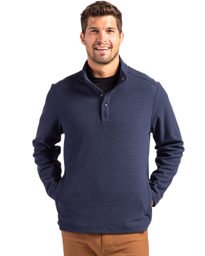 MEN'S Cutter & Buck Hunts Point Eco Textured Fleece Recycled Snap Pullover - MCK01324 image thumbnail