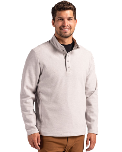 MEN'S Cutter & Buck Hunts Point Eco Textured Fleece Recycled Snap Pullover - MCK01324 image thumbnail
