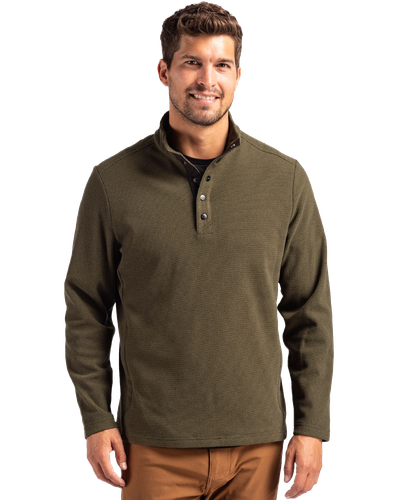MEN'S Cutter & Buck Hunts Point Eco Textured Fleece Recycled Snap Pullover - MCK01324 image thumbnail