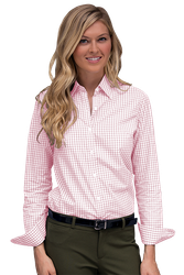Image of LADIES Vantage Easy-Care Gingham Check Shirt - 1108