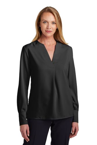 LADIES Brooks Brothers Open-Neck Satin Blouse - BB18009 image thumbnail