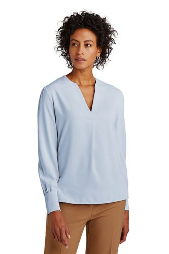 LADIES Brooks Brothers Open-Neck Satin Blouse - BB18009 image thumbnail