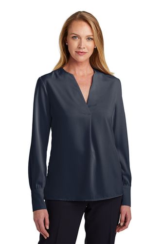 LADIES Brooks Brothers Open-Neck Satin Blouse - BB18009 image thumbnail